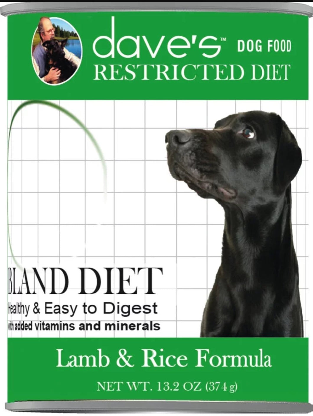 dave's Rest. Bland Diet Lamb 13.2oz, Dog