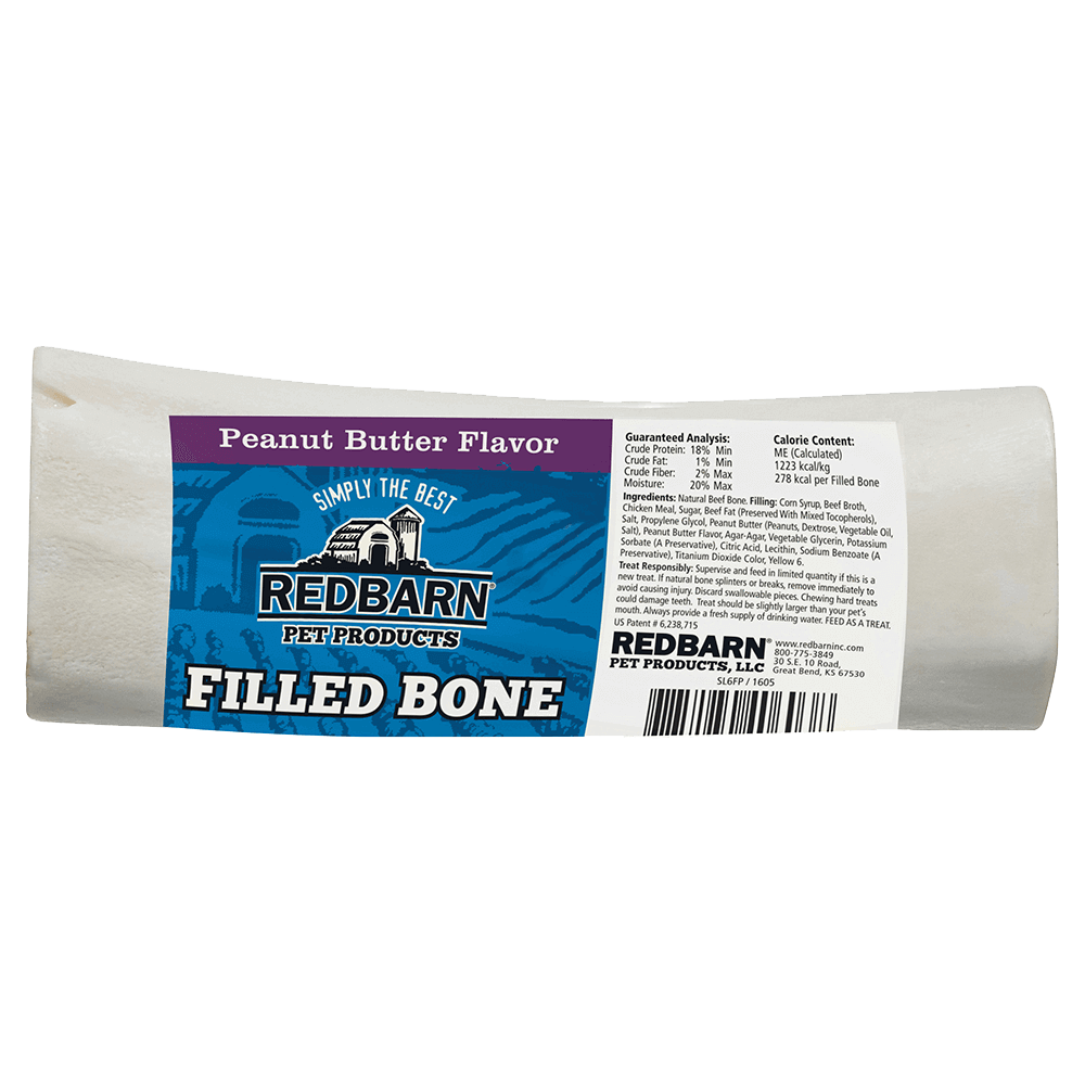 Filled Bone Peanut Butter 2-3" Red Barn