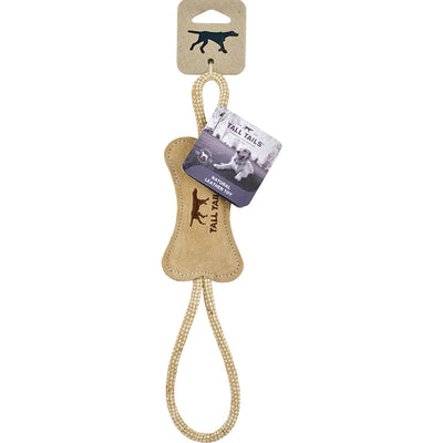 Tall Tails Leather Bone w/Rope Tug 12"