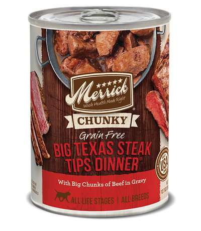 Merrick Dog Chunk B T Steak Tips 12.7oz
