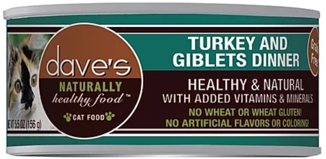 dave's Turkey & Giblets Dinner 3oz Cat