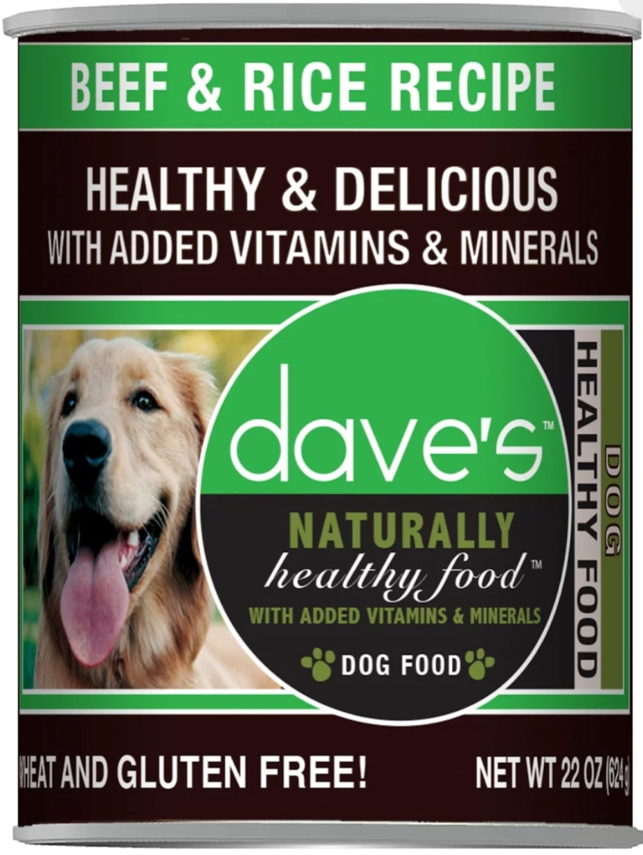 dave's Beef & Rice Recipe 22oz, Dog